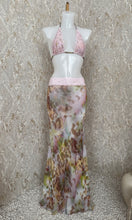 Load image into Gallery viewer, Sheer Leopard Maxi Skirt With Pink Lace Trim