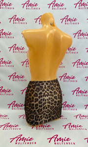 Disco Leopard Gathered Front Mini Skirt